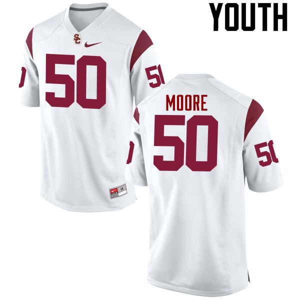 Youth #50 Grant Moore USC Trojans College Football Jerseys-White - Click Image to Close